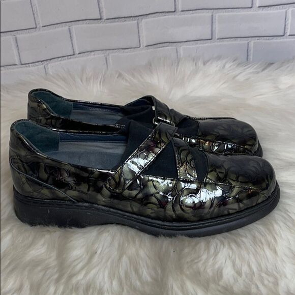 Helle Comfort By Romu's Black Patent Slip On Sz 39 - Picture 4 of 6